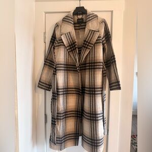Banana Republic NWT Wool Plaid Long Coat (M)
